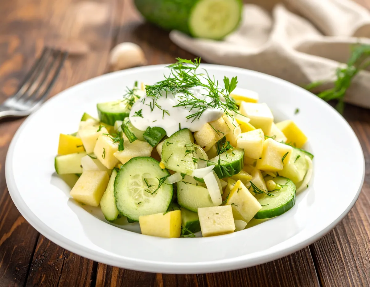 Kartoffel-Gurken-Apfel-Salat