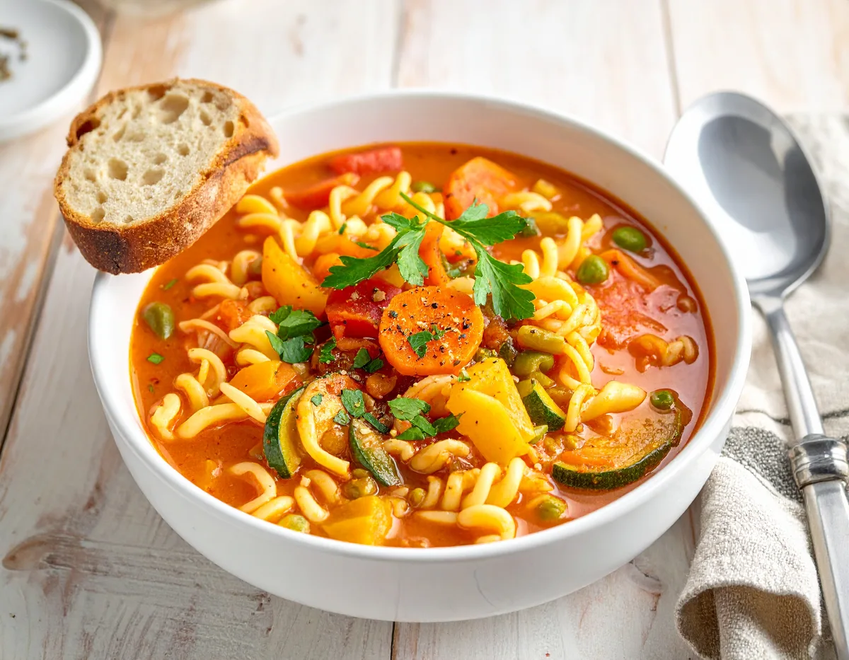 Nudel-Gemüseeintopf mit Tomaten