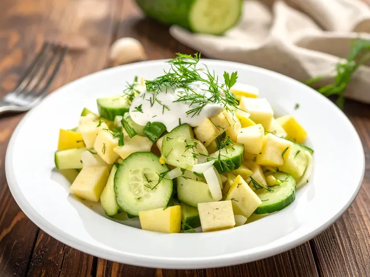 Kartoffel-Gurken-Apfel-Salat