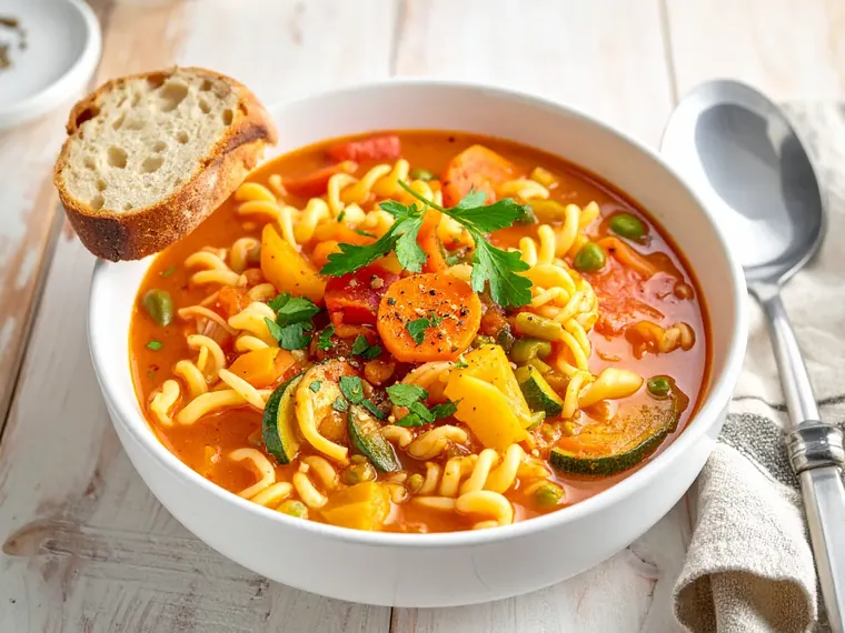 Nudel-Gemüseeintopf mit Tomaten