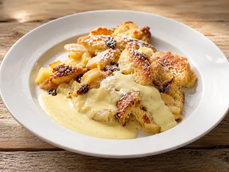Ofenschlupfer mit Vanillesoße